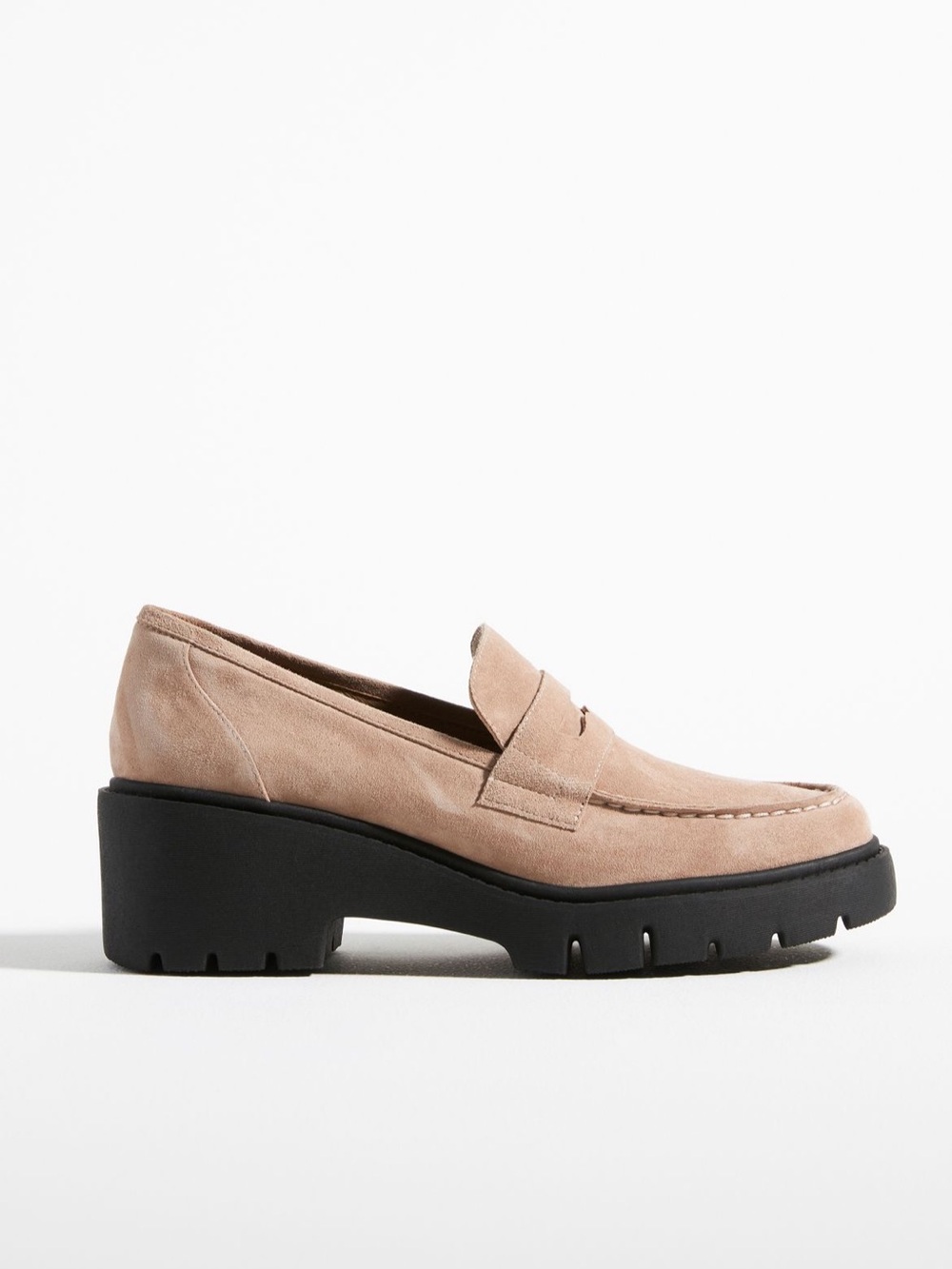 Silent D Xain Chunky Sole Suede Loafer in Taupe